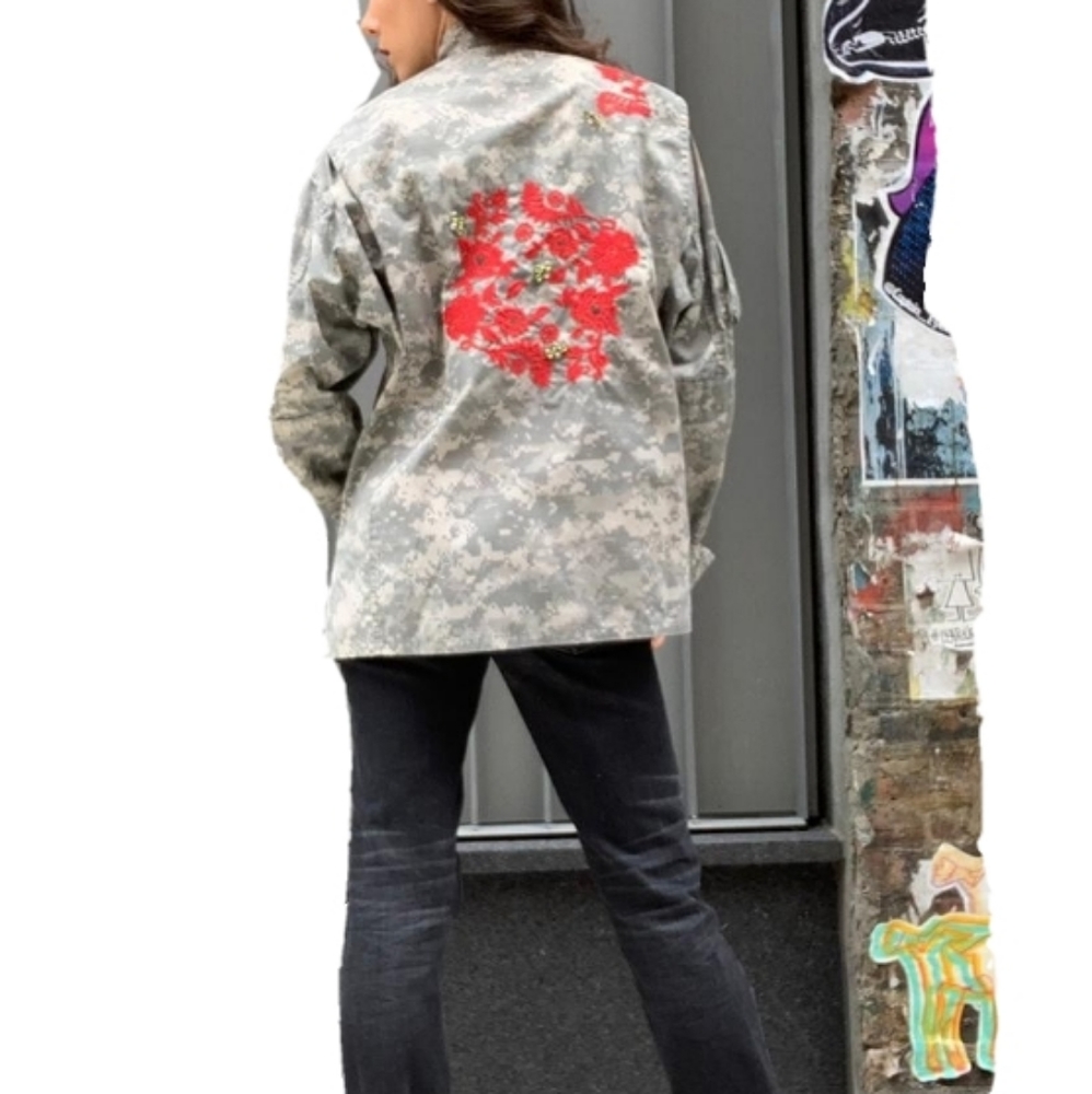 Official Military Army Embroidered Camo Jacket